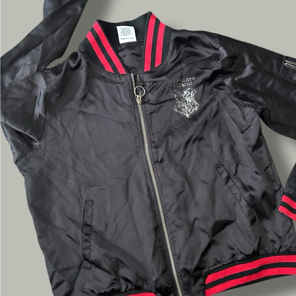 Harry Potter Hogwarts Alumni Satin Bomber Style Jacket Juniors